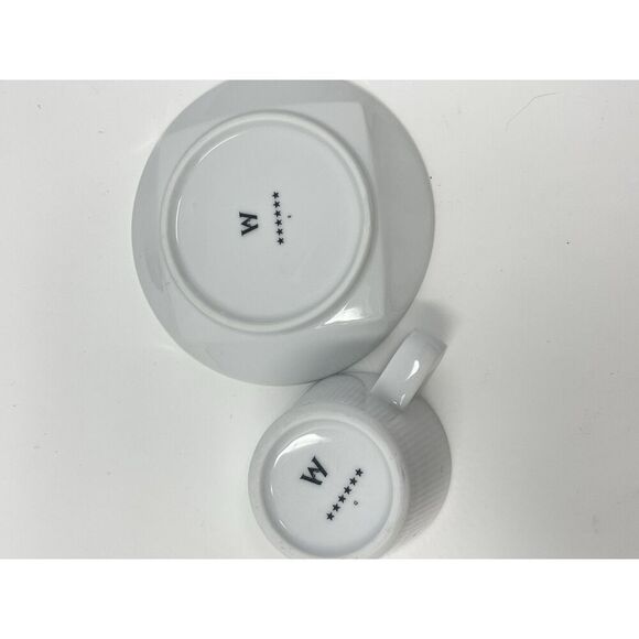 Wedgwood Restaurantware Espresso Demitasse Cups Saucers White Modern Set Of 4 - Picture 8 of 9